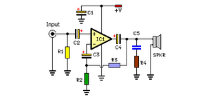 8 Watt Audio Power Amplifier Schematic circuit