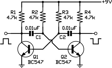 Two-phase squarewave oscillator circuit
