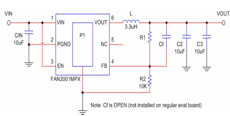 FAN2001/2 Evaluation Board User Guide – Circuit Schematic