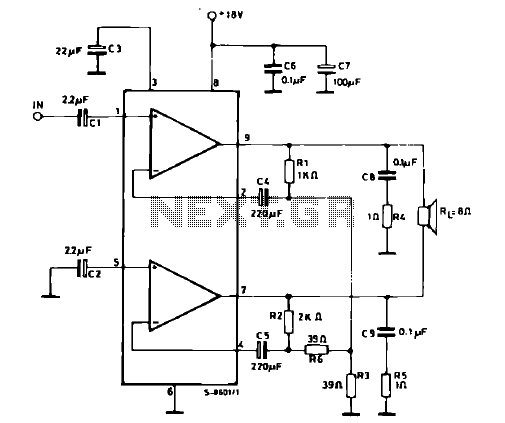 Stereo 12W Bridge Amplifier Circuit TDA2007A – Circuit Schematic