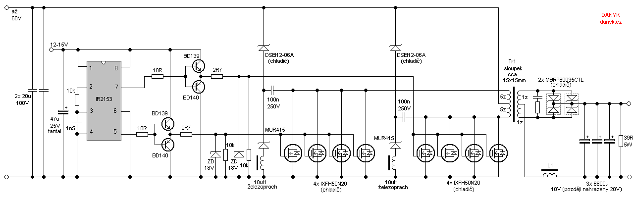 Very high current power supply circuit