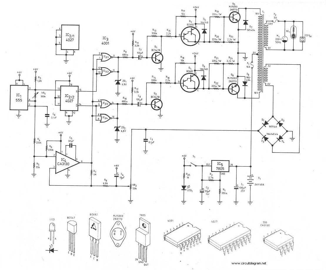 300Watt Inverter DC 24V to AC 220V circuit