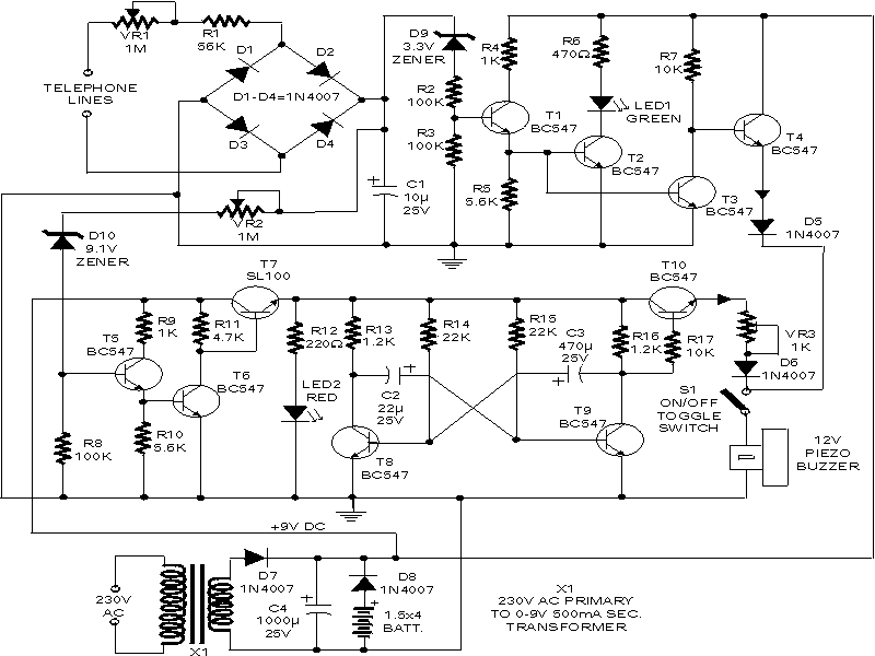 telephone line loger circuit