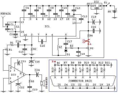 FM reciever with classic TDA7000 circuit