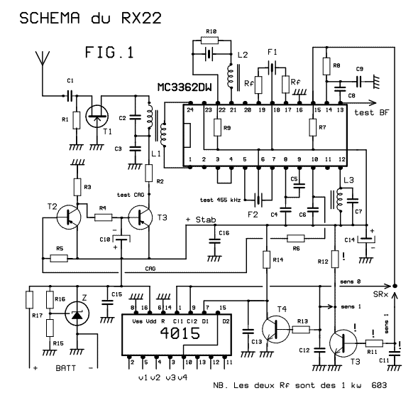 41-72MHz micro-receiver  MC3362 circuit