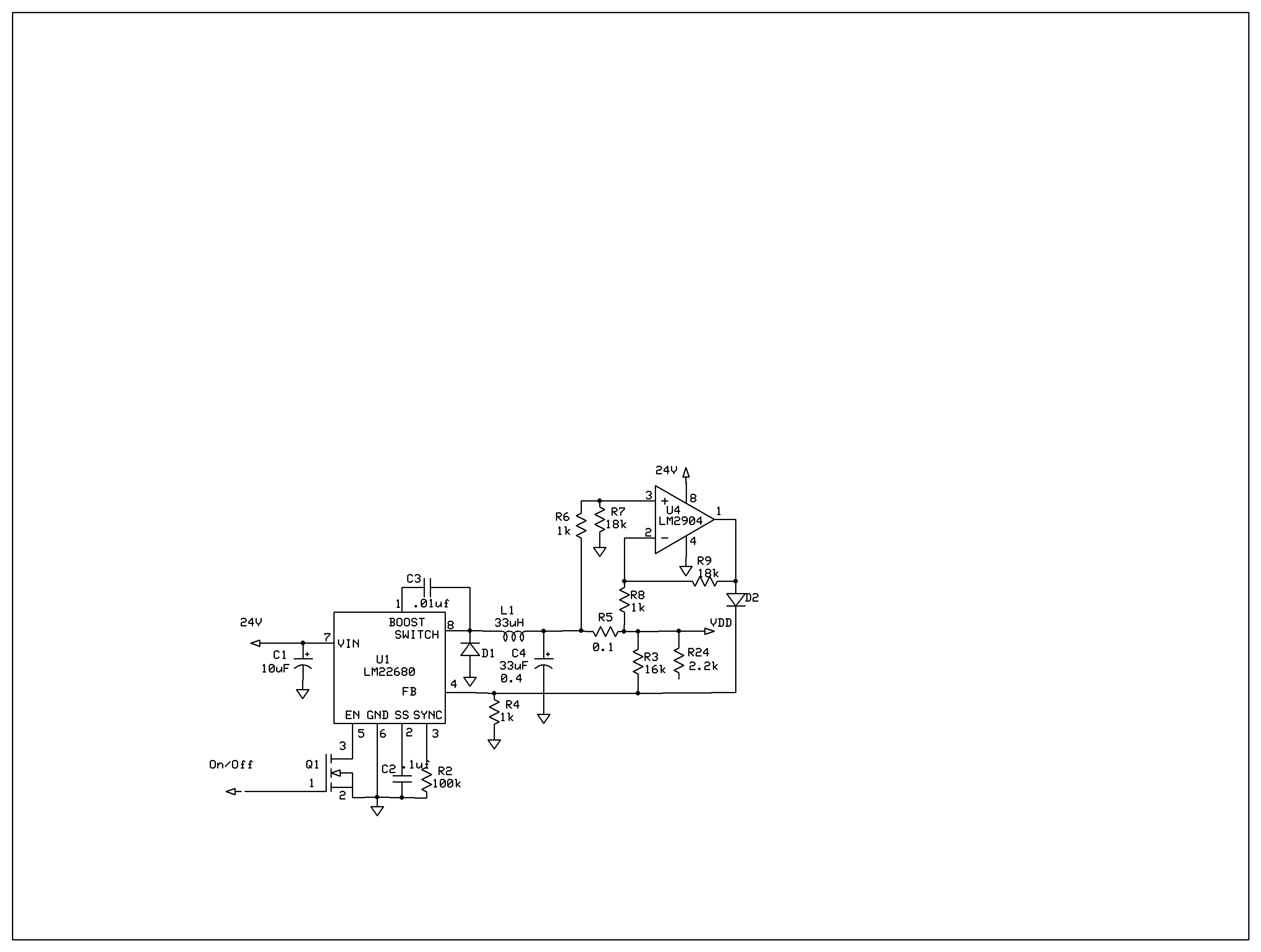 Voltage-controlled Current-limited switcher circuit – Circuit Schematic