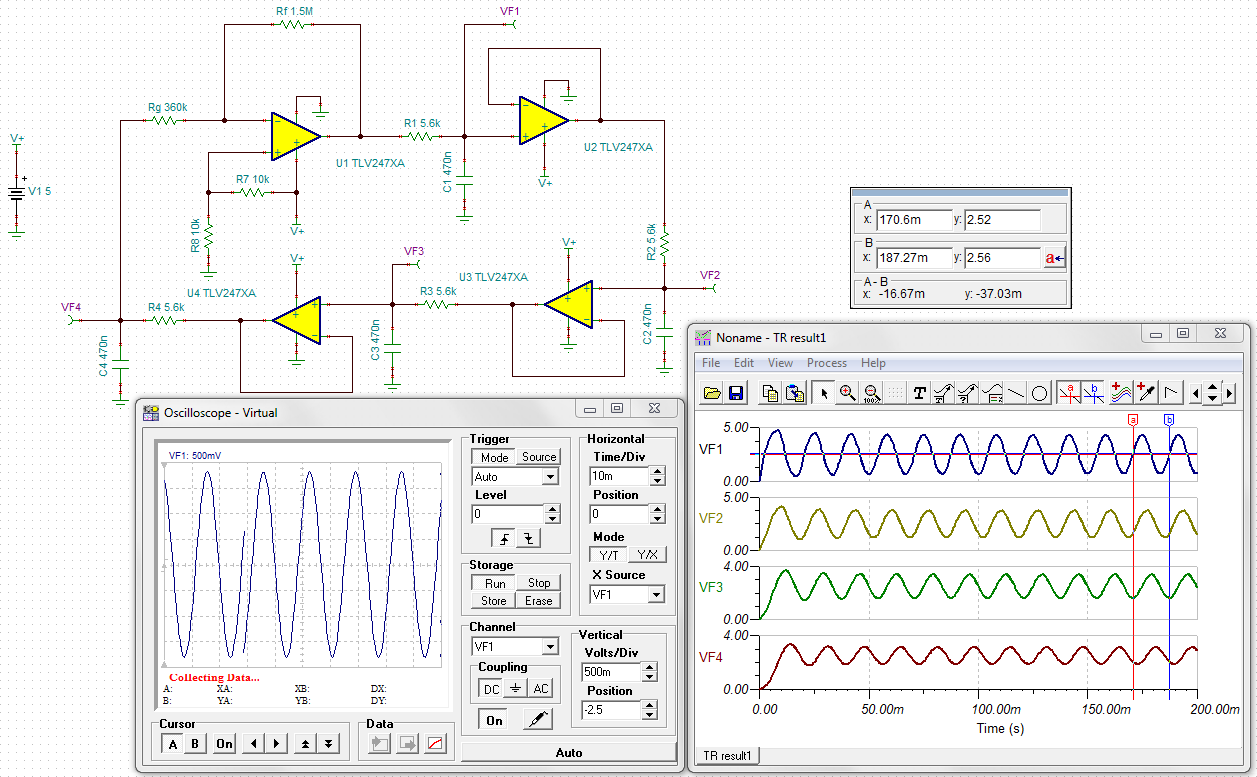 Bubba oscillator with TLV2474 – Circuit Schematic