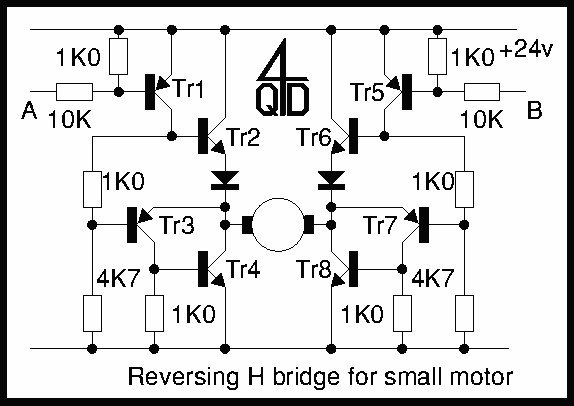 H bridge switch for small motors – Circuit Schematic