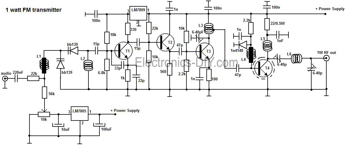 1W FM Transmitter circuit