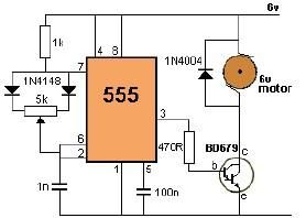 dc motor control using 555 timer circuit
