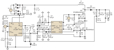 Power Factor Correction (PFC) Circuit Reduces MOSFET Miller Effect – Circuit Schematic