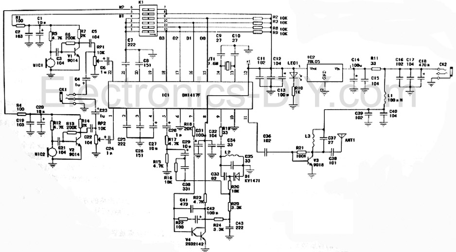 50mW BH1417 Stereo PLL FM Transmitter circuit