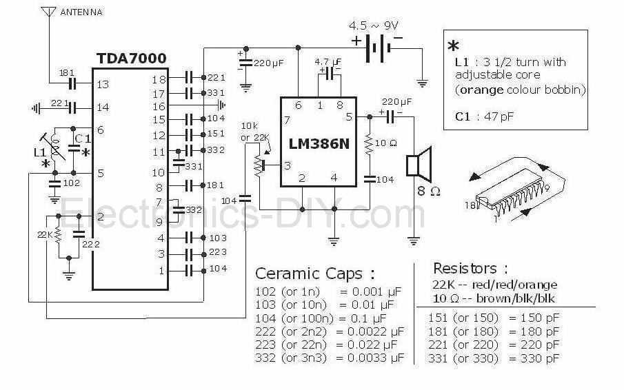 FM Radio with TDA7000 circuit