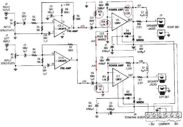 lm12 audio amplifier circuit diagram – Circuit Schematic