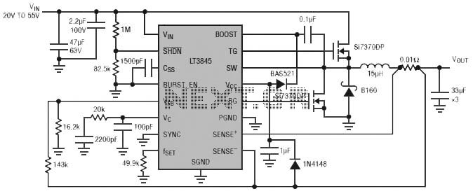 12 volt power supply using lt3845 – Circuit Schematic