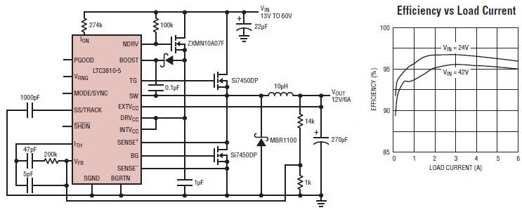 12 volt switching power supply using ltc3810 5 – Circuit Schematic