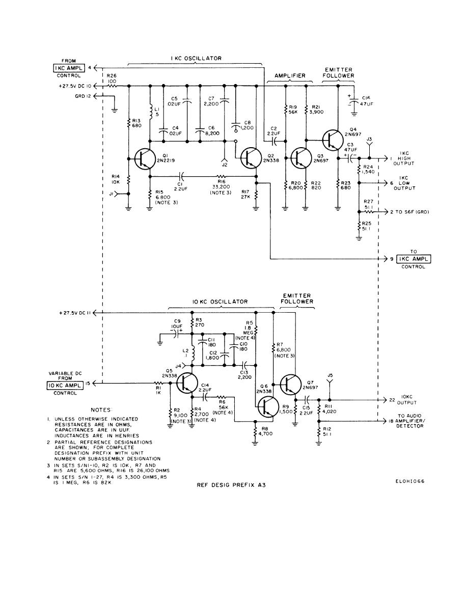 1-kHz/10-kHz oscillator circuit card schematic diagram (assembly A3) – Circuit Schematic