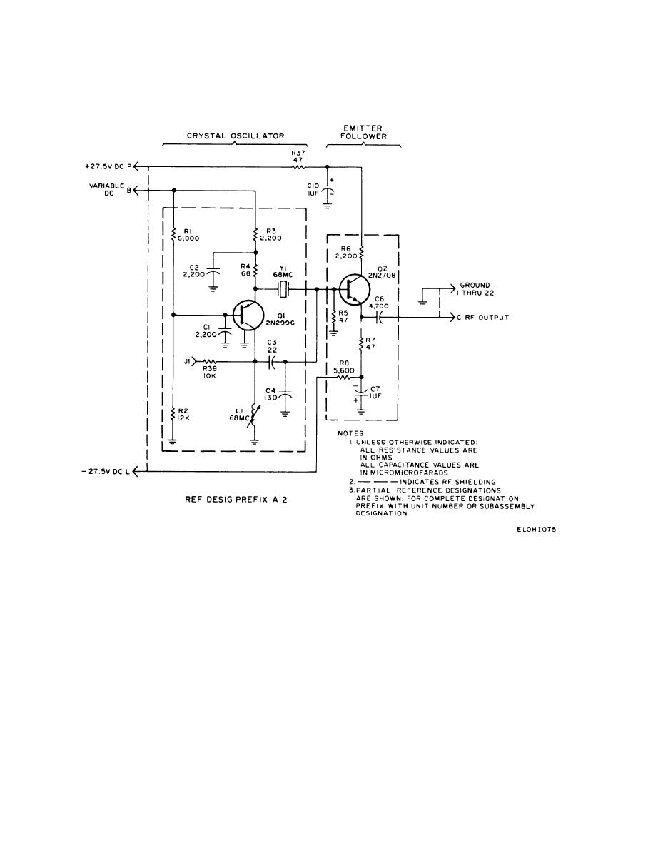 68-MHz oscillator circuit card schrematic diagram (assembly A12) – Circuit Schematic