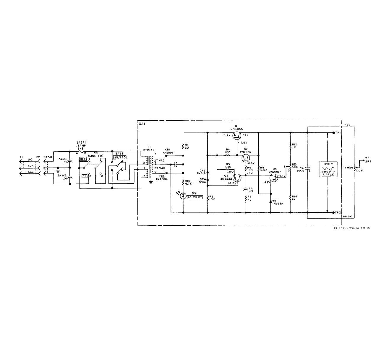 Regulated power supply – Circuit Schematic