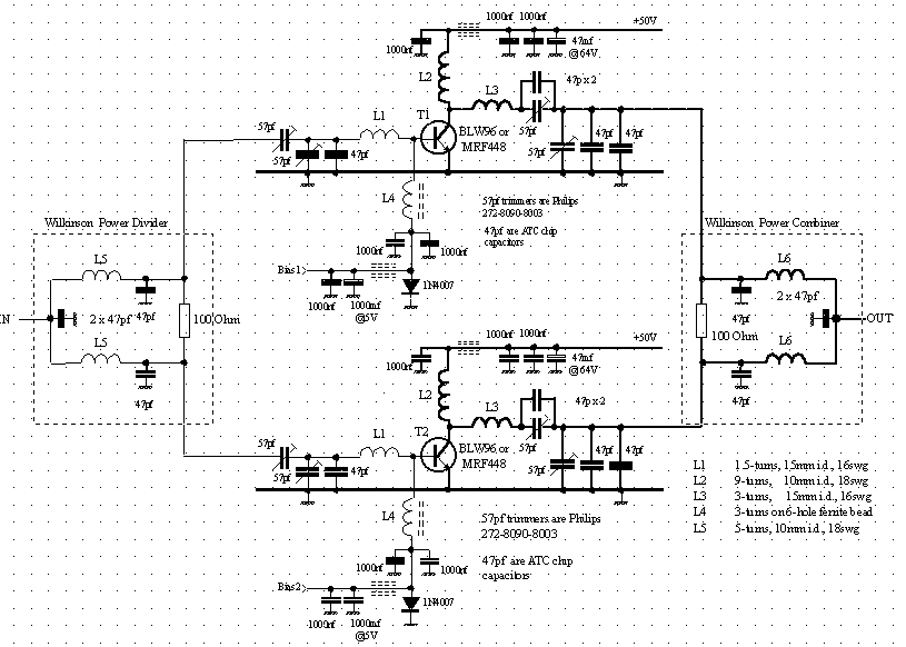 BLW96 RF Amplifier Circuit
