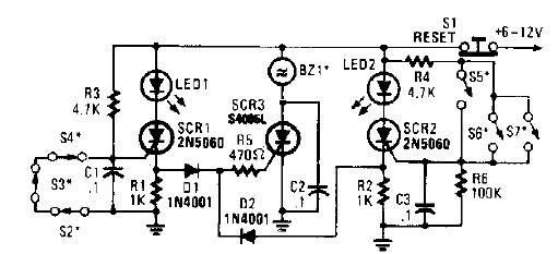 scr high power alarm driver circuit design – Circuit Schematic