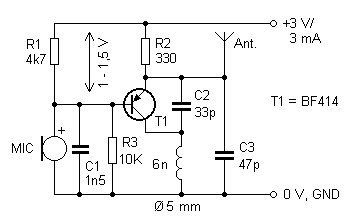 Micro Transmitter Bug circuit