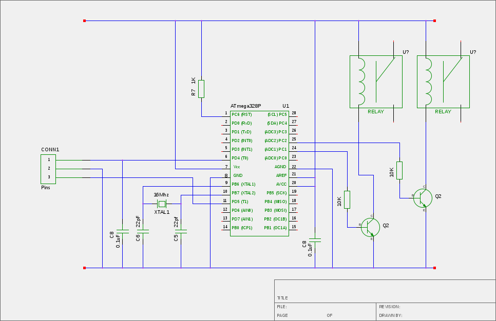 Control an Amplifier With a SqueezeBox – Circuit Schematic