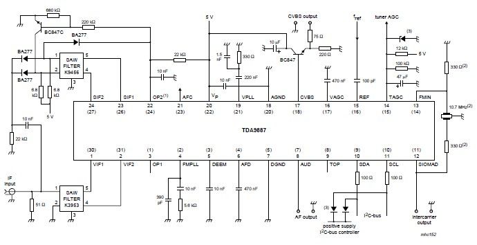 tda9887 if pll demodulator fm radio circuit