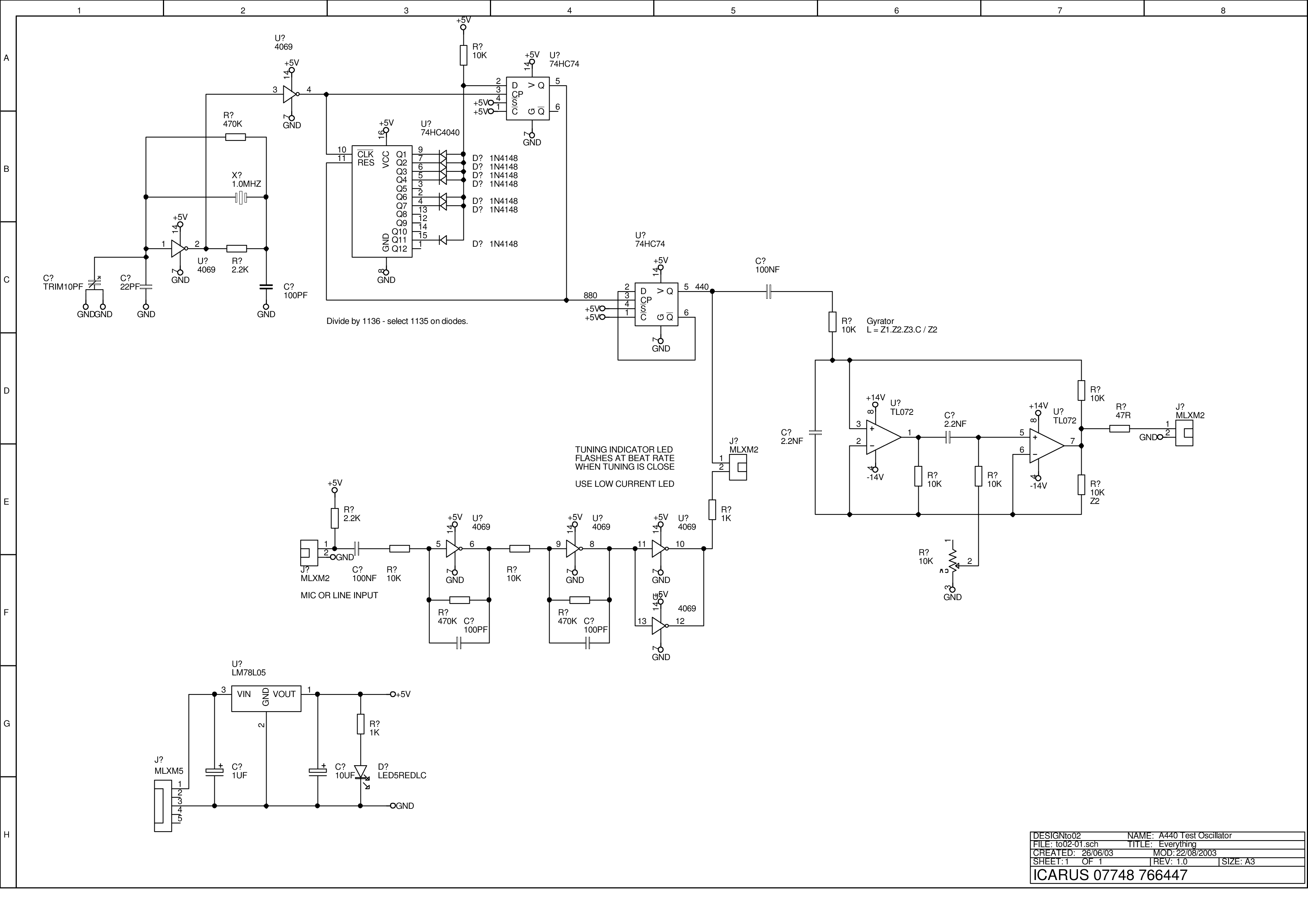 A 440O scillator Version X – Circuit Schematic