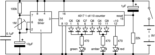 Traffic Light Project circuit