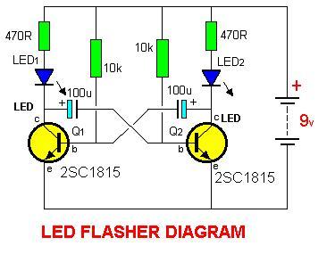 2SC1815 Flip Flop LED Flasher Suite circuit