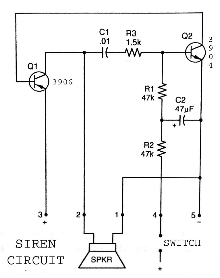 3904 3906 Siren Circuit – Circuit Schematic