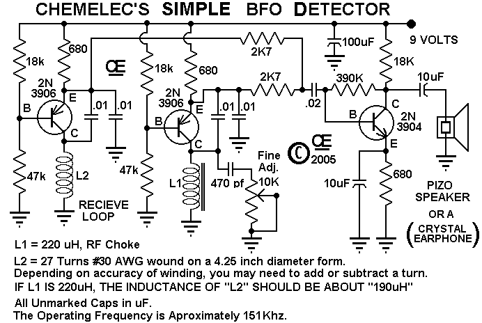 Beat Frequency Oscillator Detector – Circuit Schematic