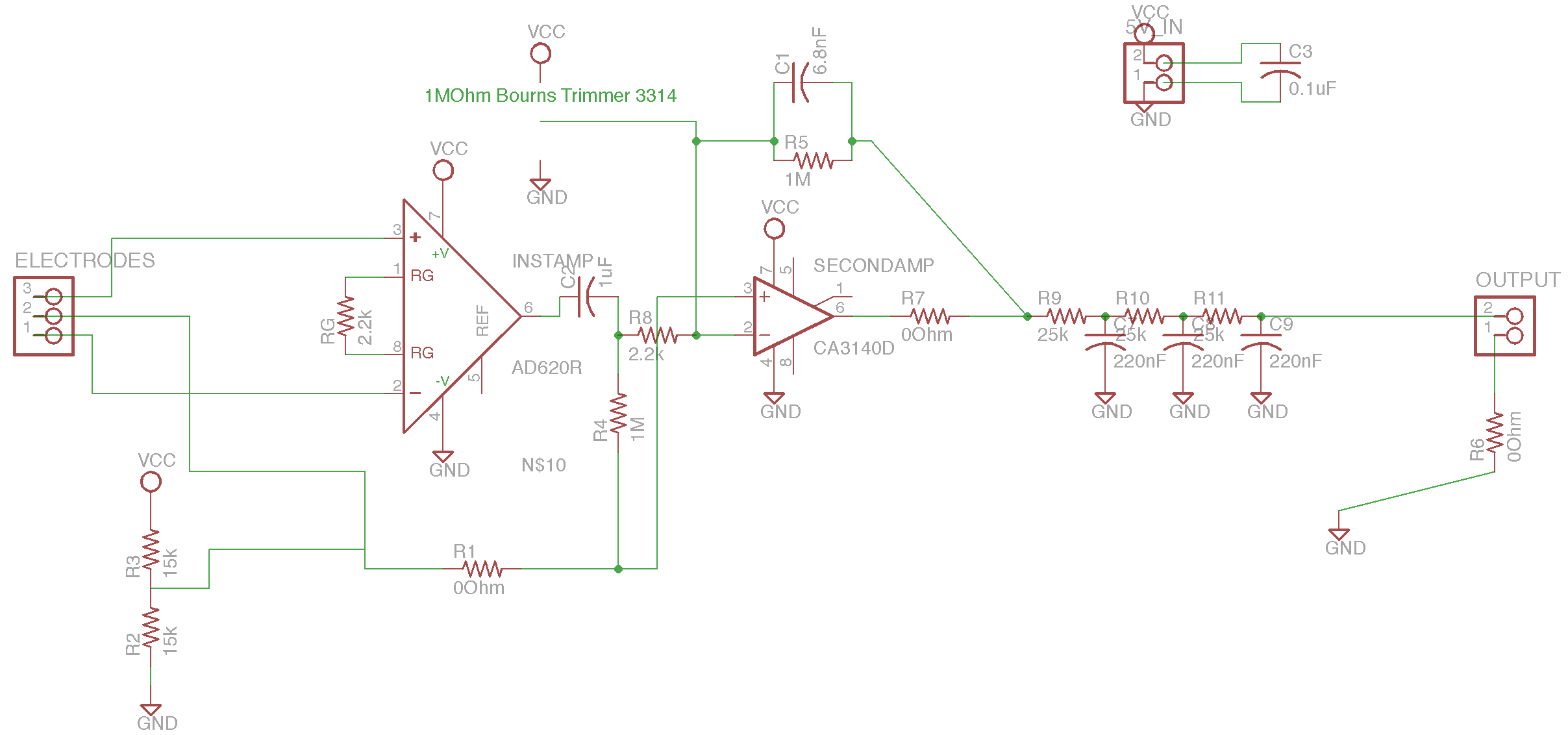 a simple electrocardiogram board circuit