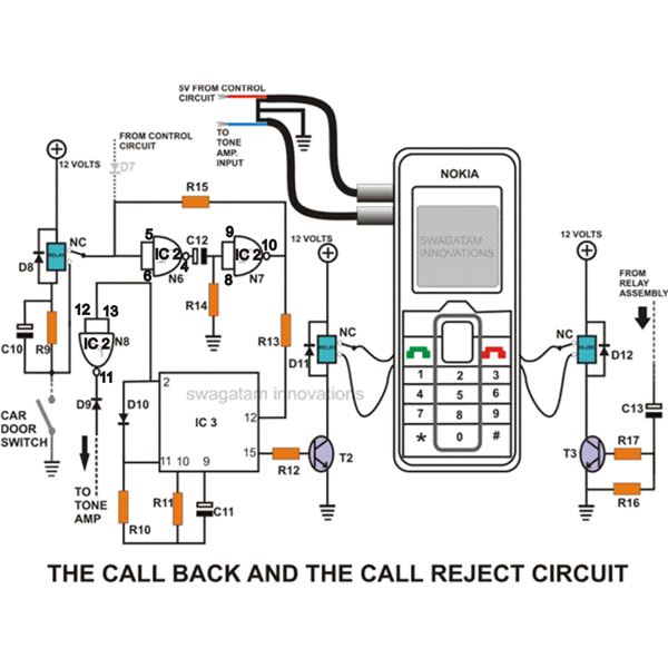 Homemade GSM Car Security System – Circuit Schematic