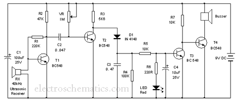 Ultrasonic Beam Barrier Circuit