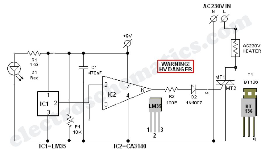 Electric AC Heater Controller Unit circuit