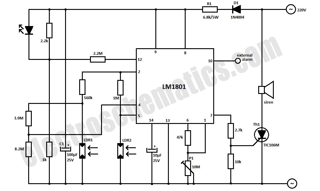 Photoelectric Smoke Detector circuit