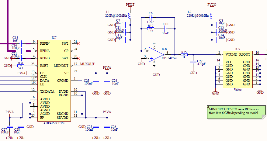 ADF4158 PLL strange moving spurs circuit