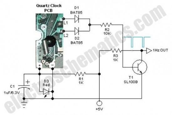 Quartz 1Hz Timebase – Circuit Schematic