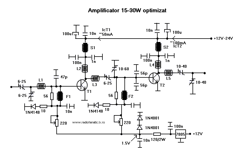15W - 30W RF Power Amplifier KT922 KT930 KT934 circuit