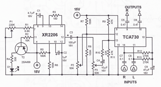 diy tremolo effect circuit – Circuit Schematic