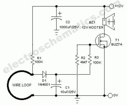 Wire Break Sensor Alarm Circuit Schematic circuit