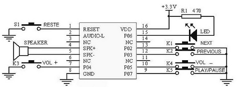 mp3 mode circuit wtv020sd 16p tutoria – Circuit Schematic