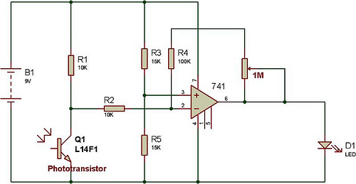 experiments with 741 operational amplifier circuit