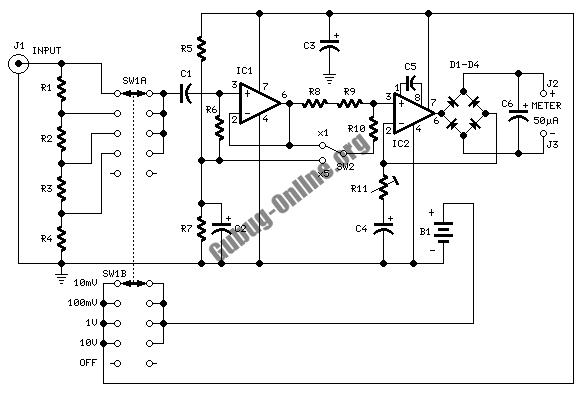 AC-DC Microammeter Circuit – Circuit Schematic