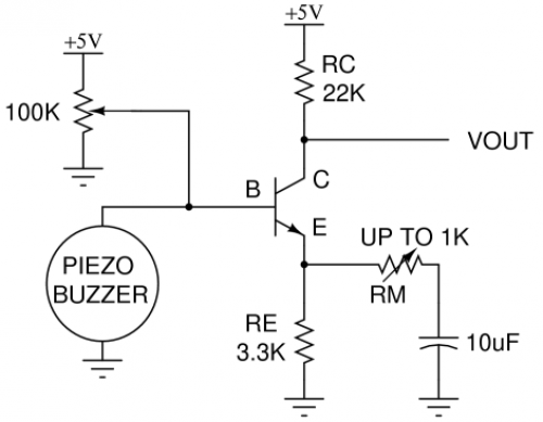 Piezoelectric Amplifier Circuit – Circuit Schematic