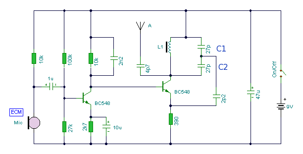 2 transistor fm transmitter circuit