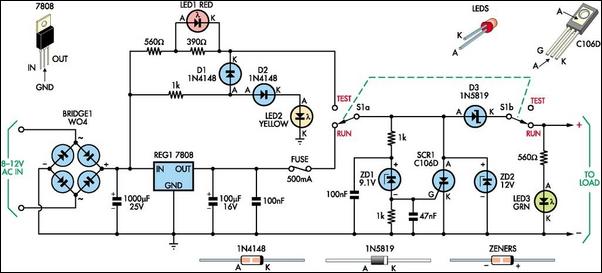 8V DC Power Supply With Over Voltage Protection circuit
