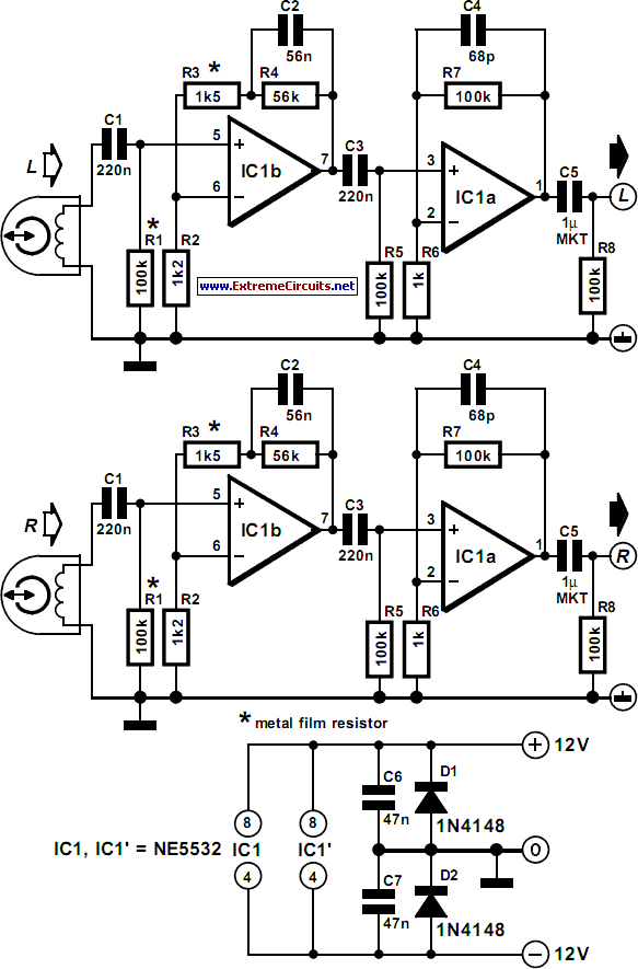 playback amplifier for cassette